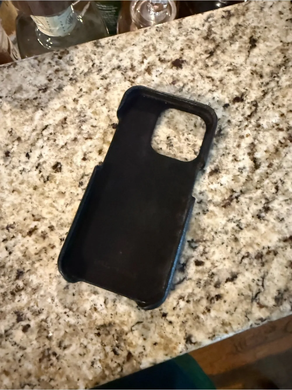 Gucci Black Jumbo GG Textured Leather iPhone 15 Pro Case